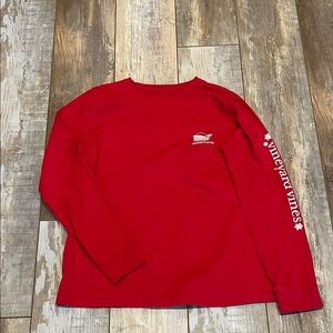 Vineyard Vines Classic Red Crewneck with Christmas theme